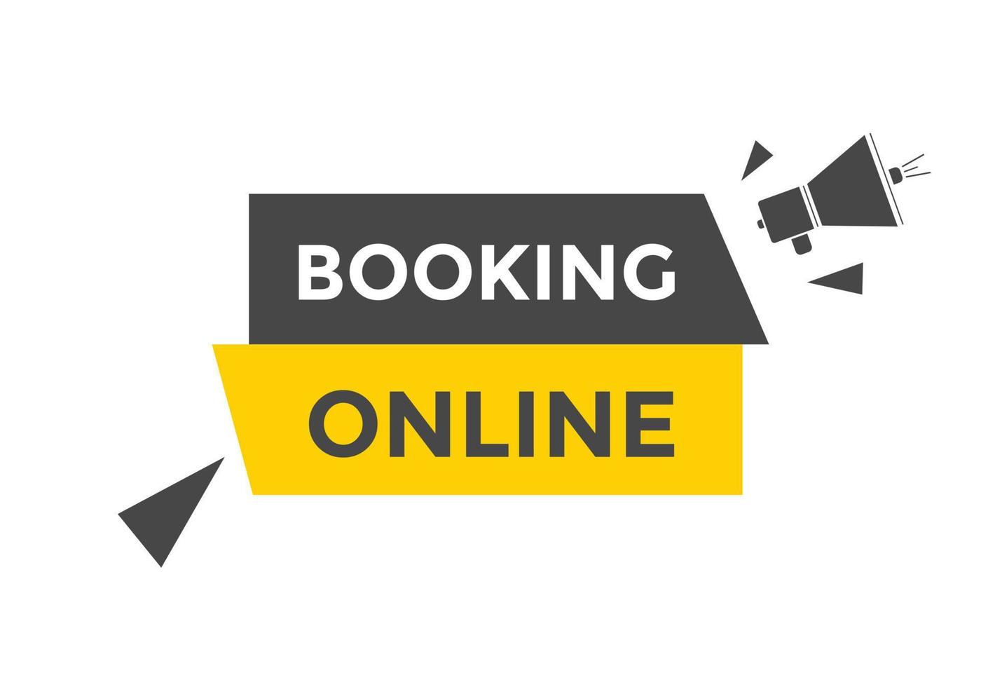 Booking online button. Online Booking vector