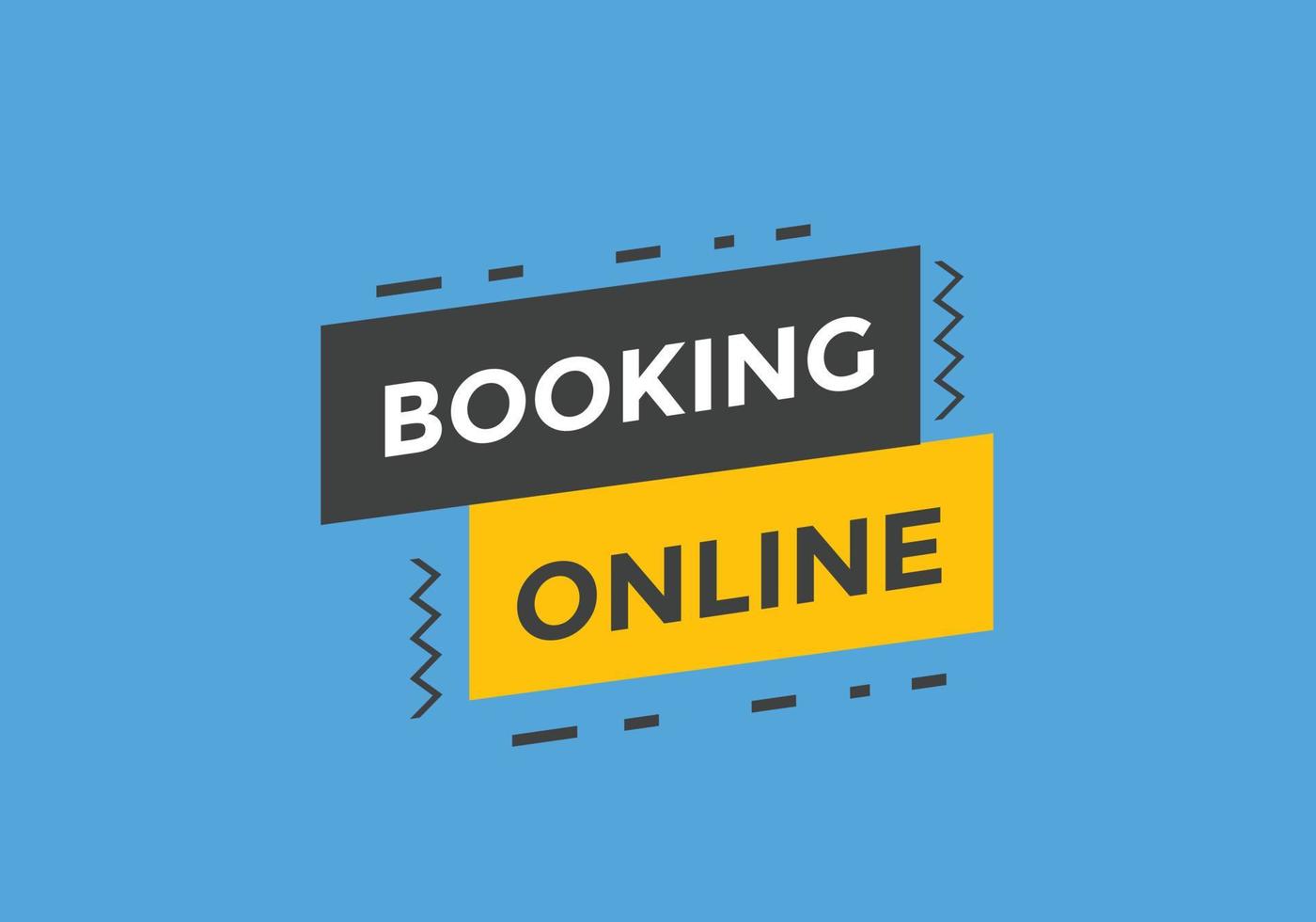 Booking online button. Online Booking vector