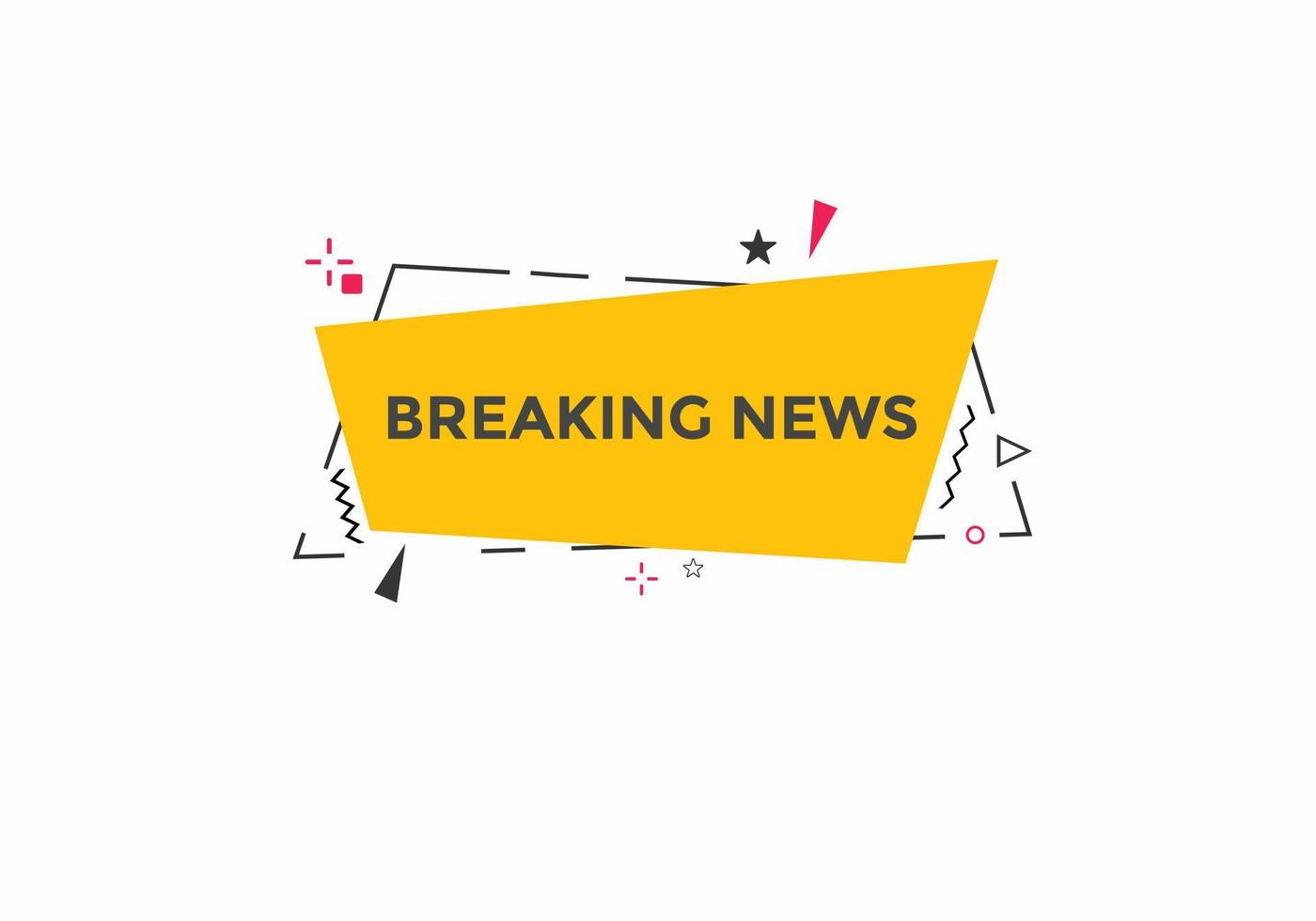 Breaking news button. Web button template vector