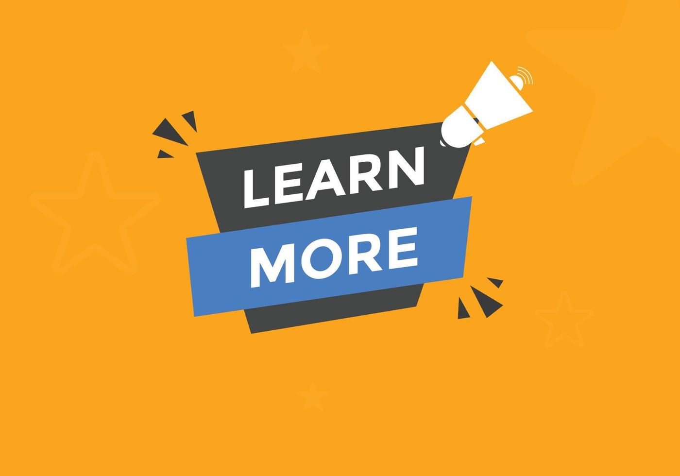 Learn more text button. Web button banner template Learn more vector