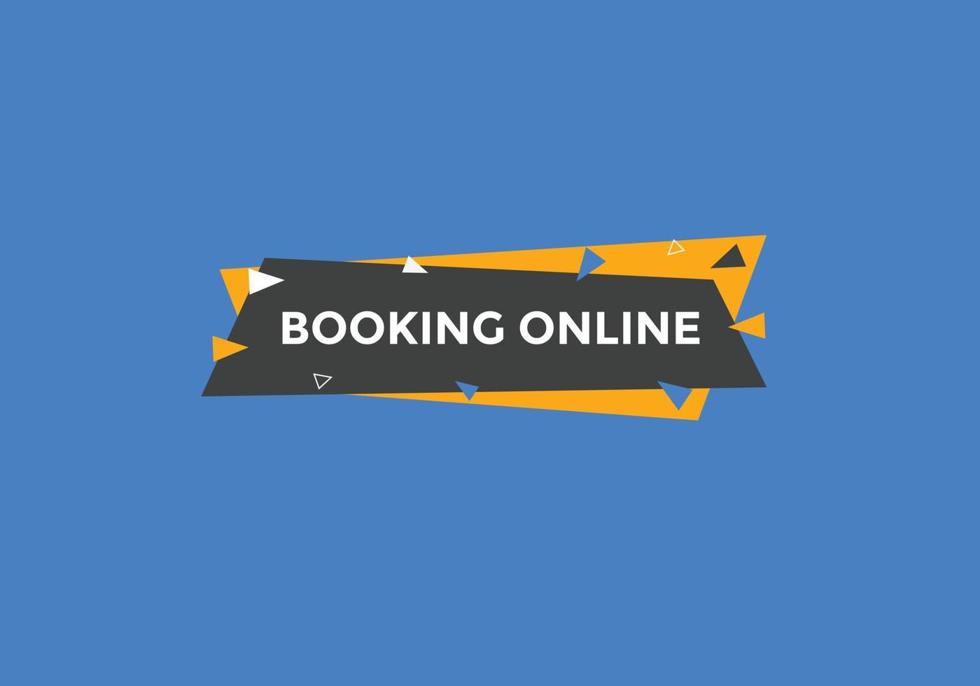 Booking online button. Online Booking vector