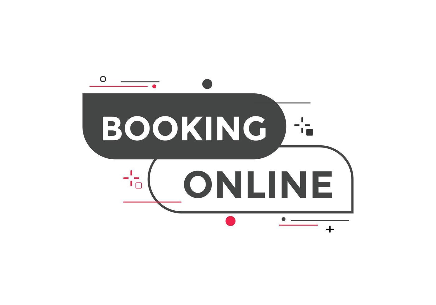 Booking online button. Online Booking vector