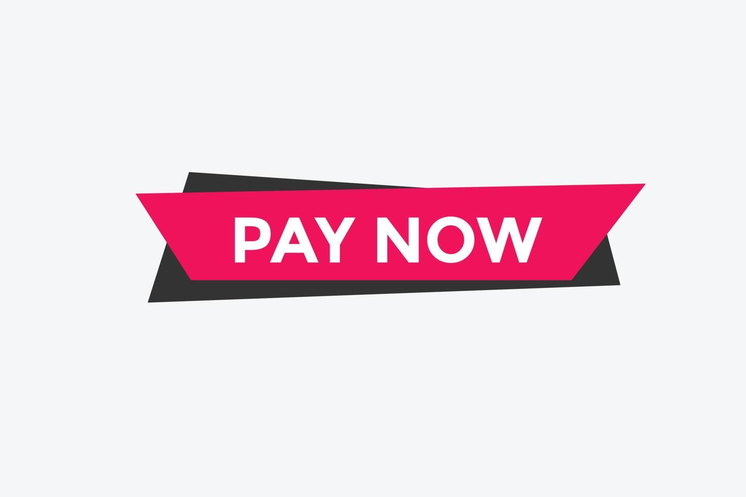 Pay Now text button. Web button banner template Pay Now vector