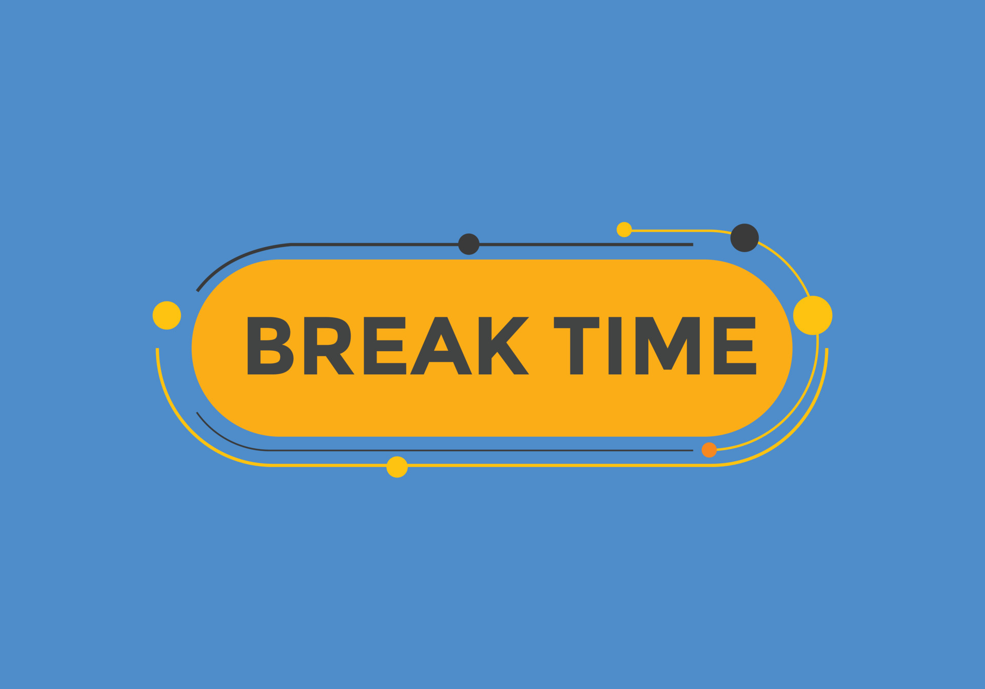 Break time text button. Web button template time break 8559299 Vector