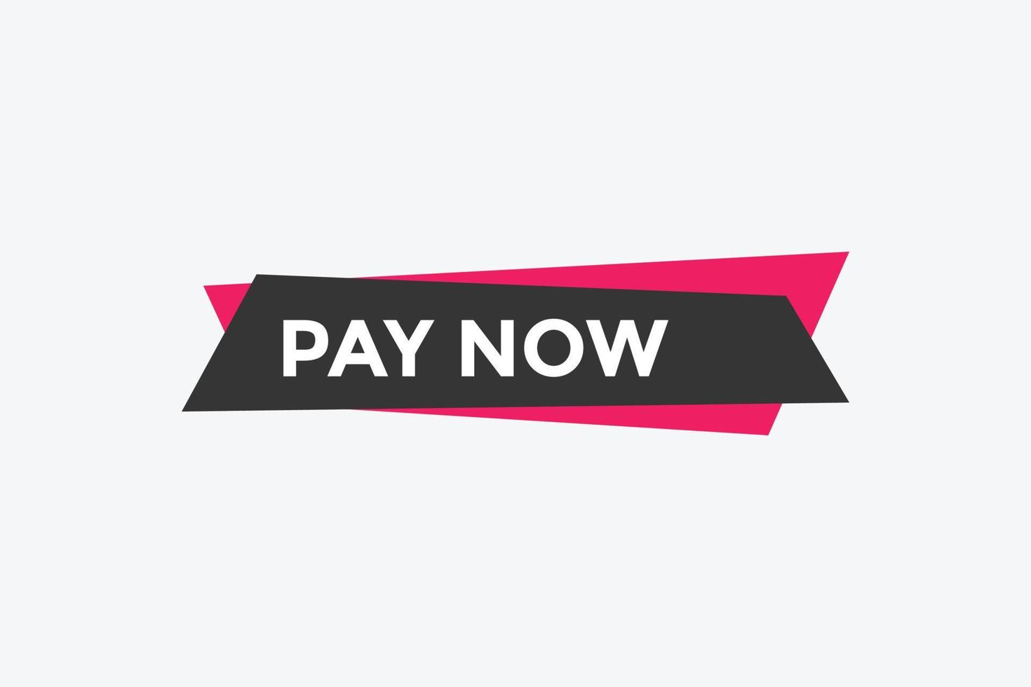 Pay Now text button. Web button banner template Pay Now vector