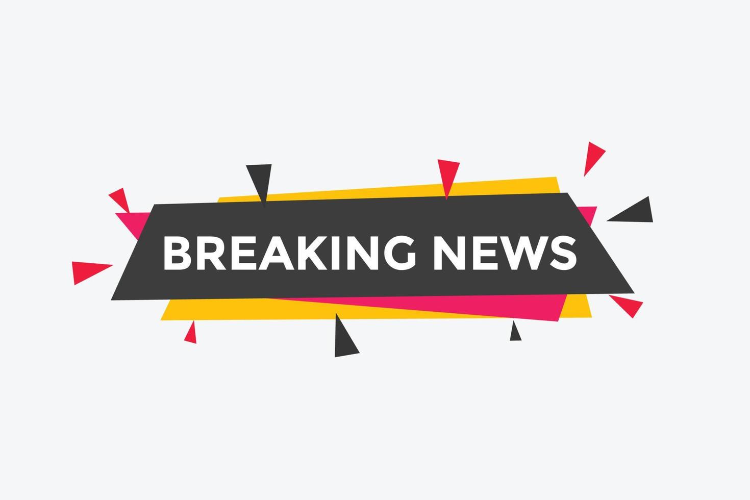 Breaking news button. Web button template vector