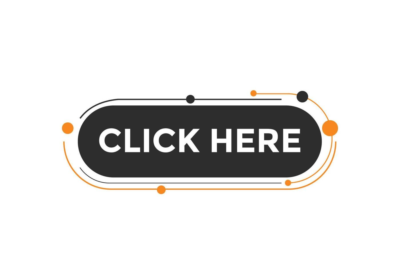Click here button. Click here text web template. Sign icon banner vector