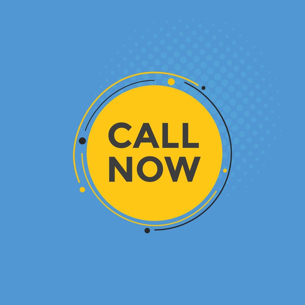 Call now text button. Web button template Call now vector