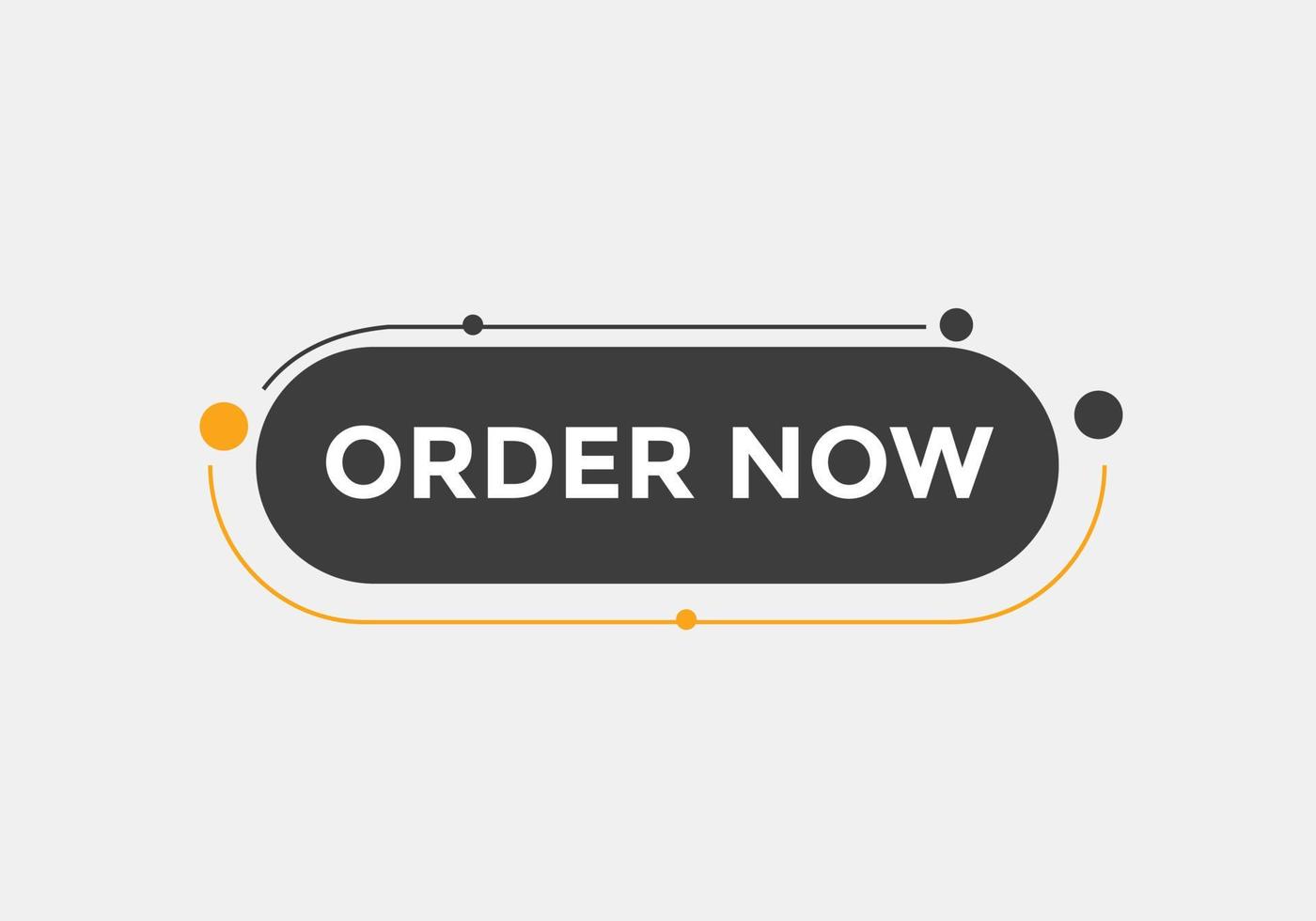 Order Now text button. Web button banner template Order Now vector