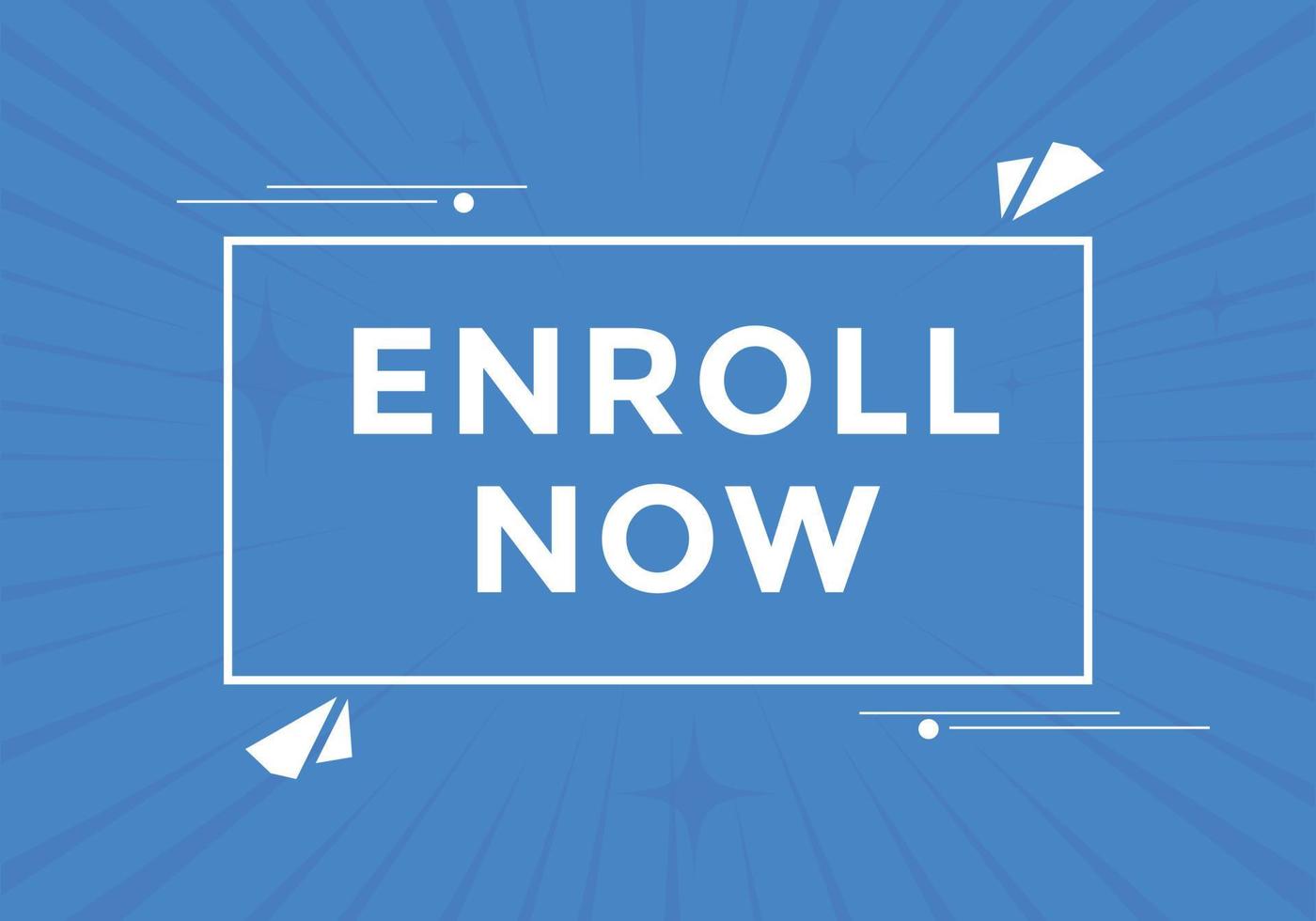 Enroll now text button. Web button template Enroll now vector