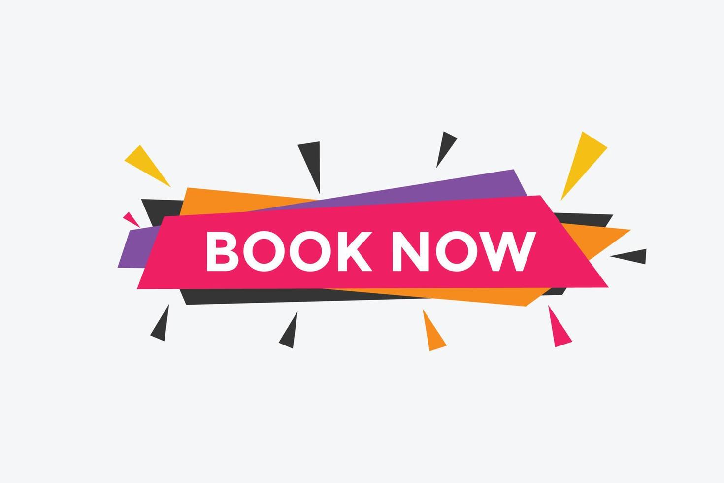 Book now button. Book now text web template. Modern web Banner template vector