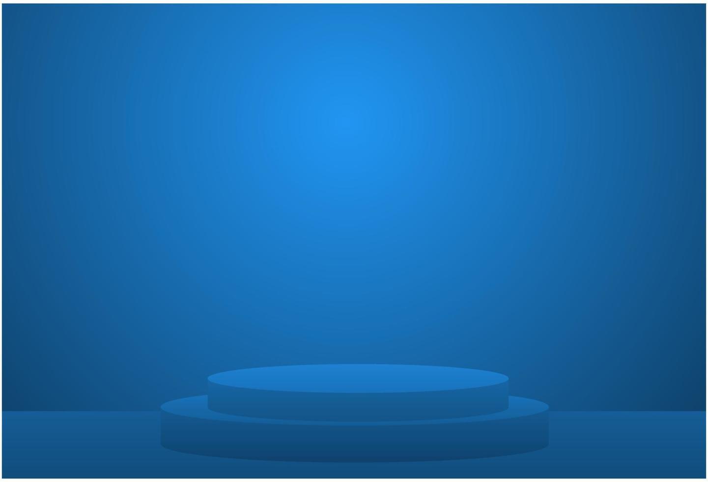 Blue podium product stand for presentation, winner podium. vector illustration