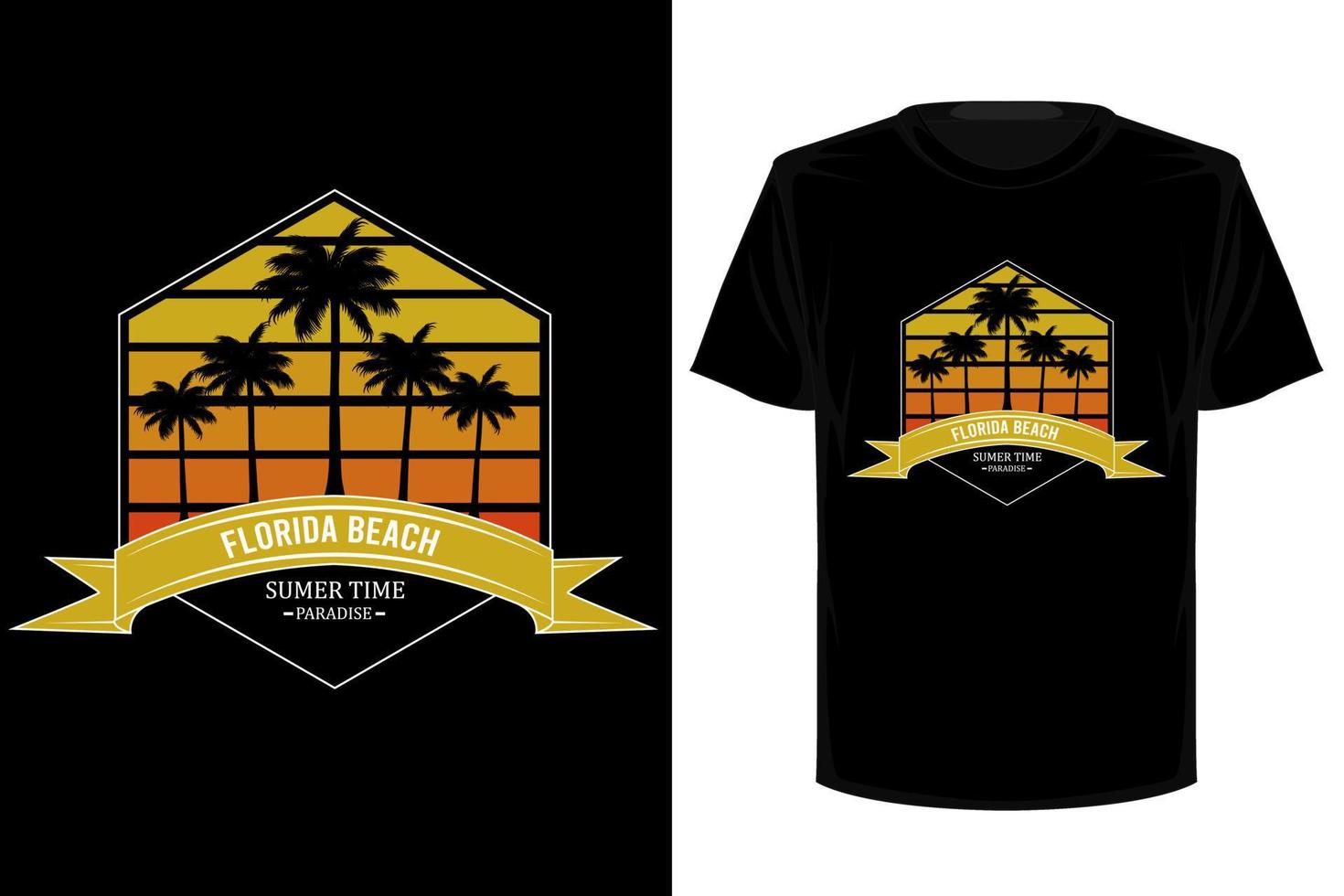 diseño de camiseta vintage retro de la playa de florida vector