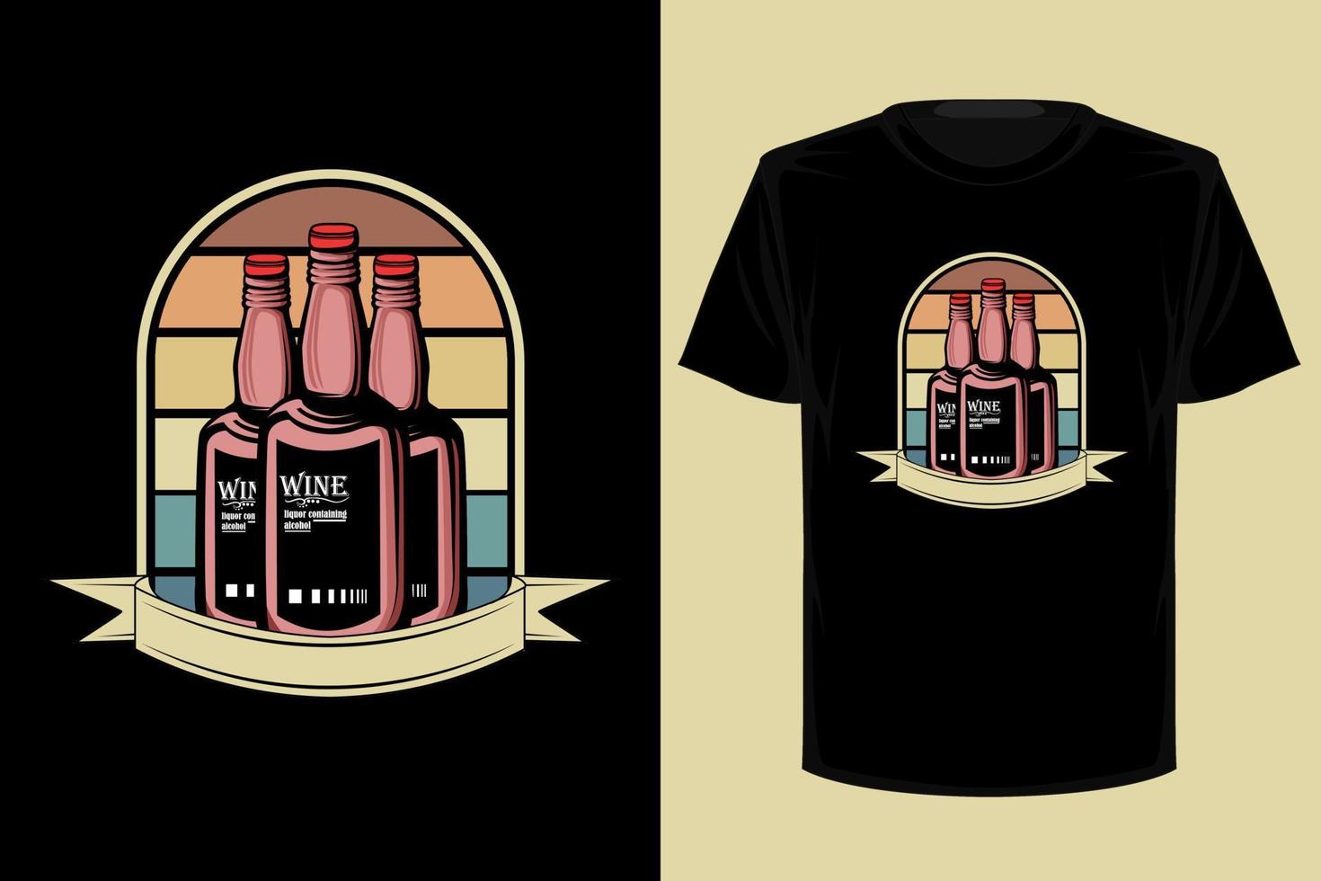 Wine alcohol retro vintage t shirt design vector