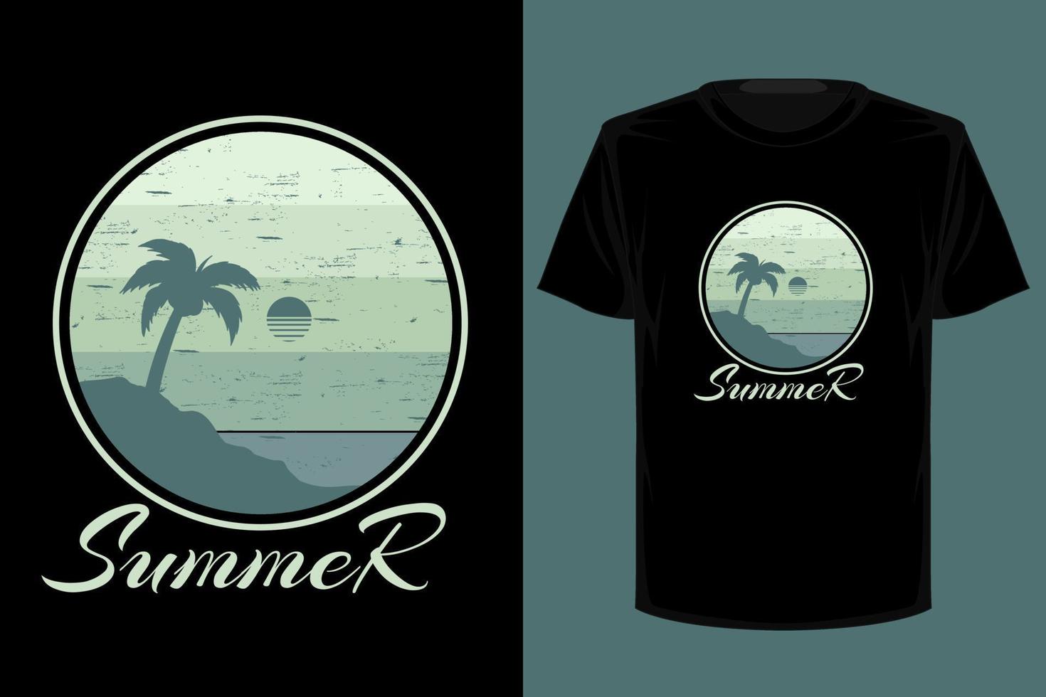 Summer retro vintage t shirt design vector