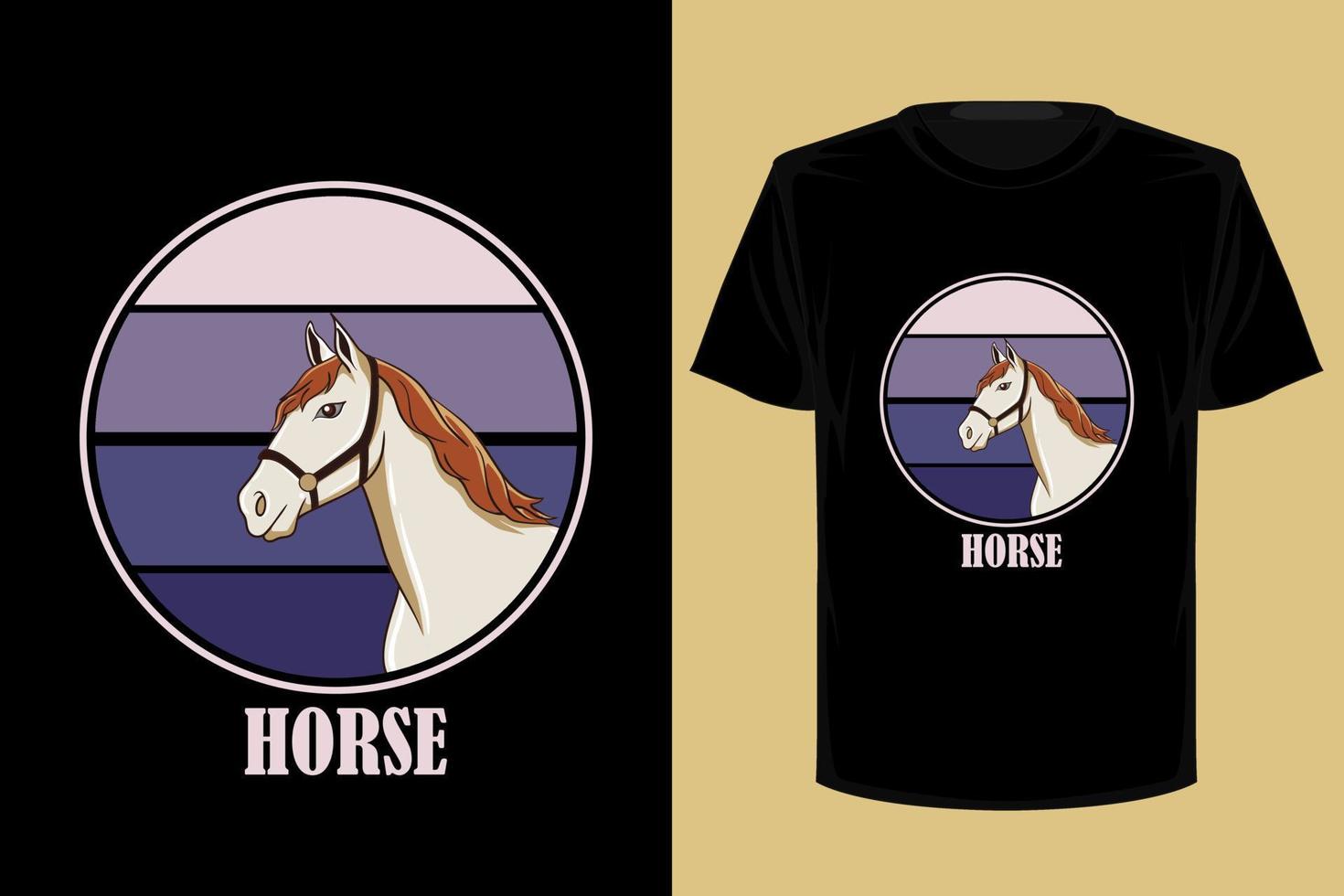 diseño de camiseta vintage retro de caballo vector