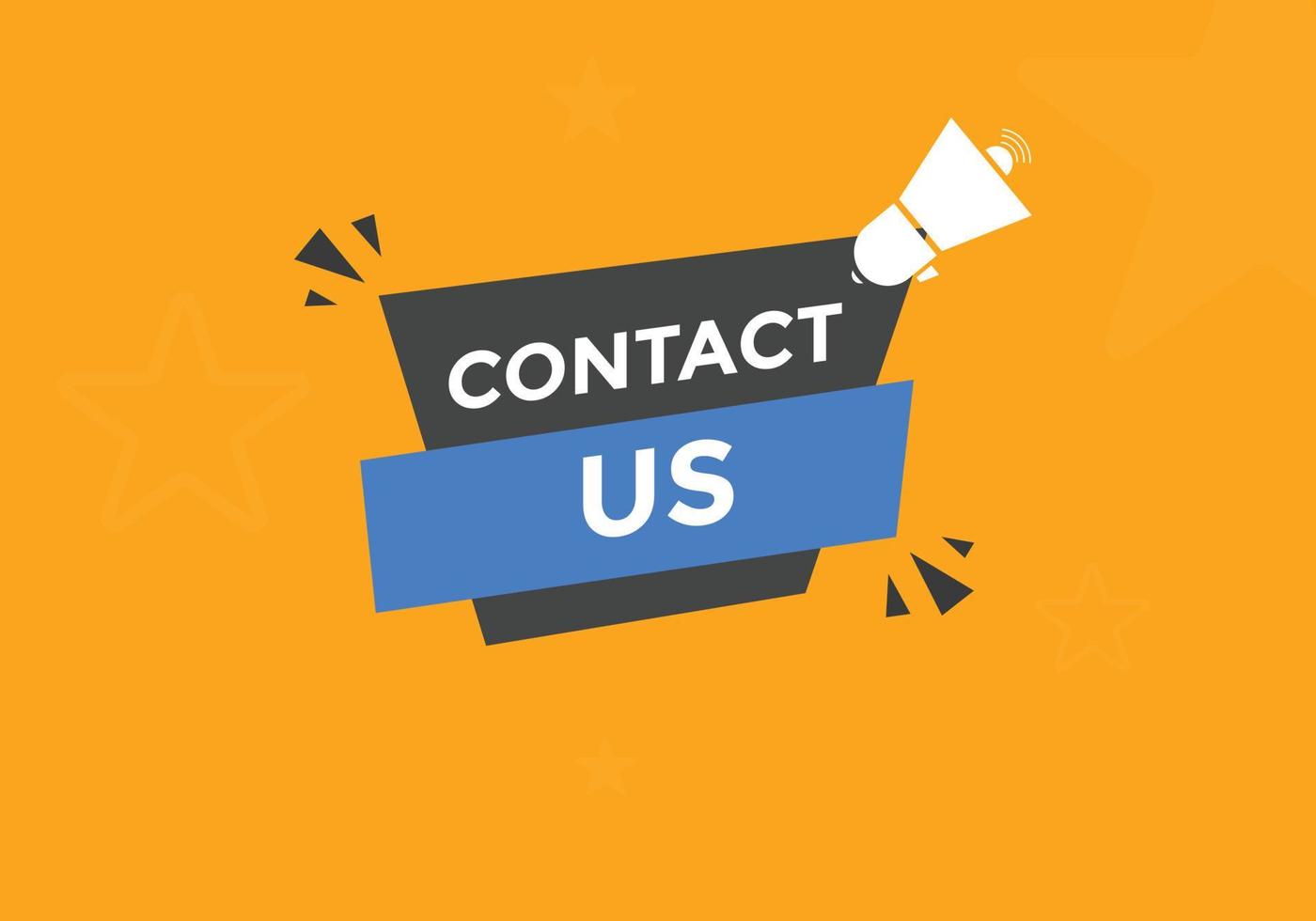 Contact us text button. Web button template Contact us vector