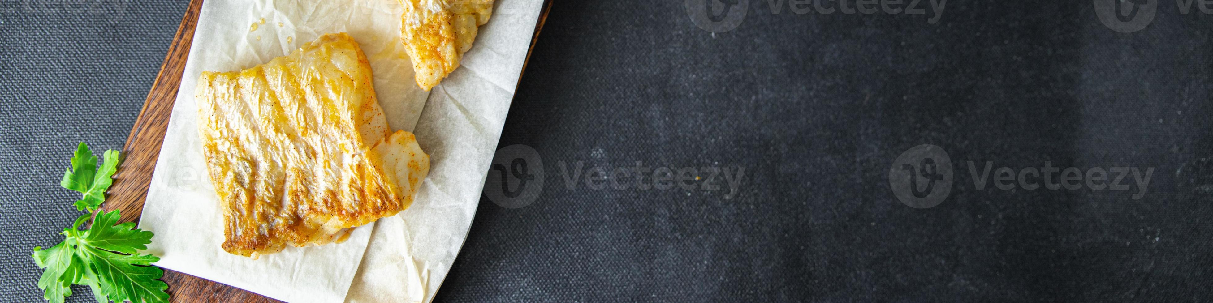 cod fish fried fresh seafood second course meal food snack on the table copy space food background photo