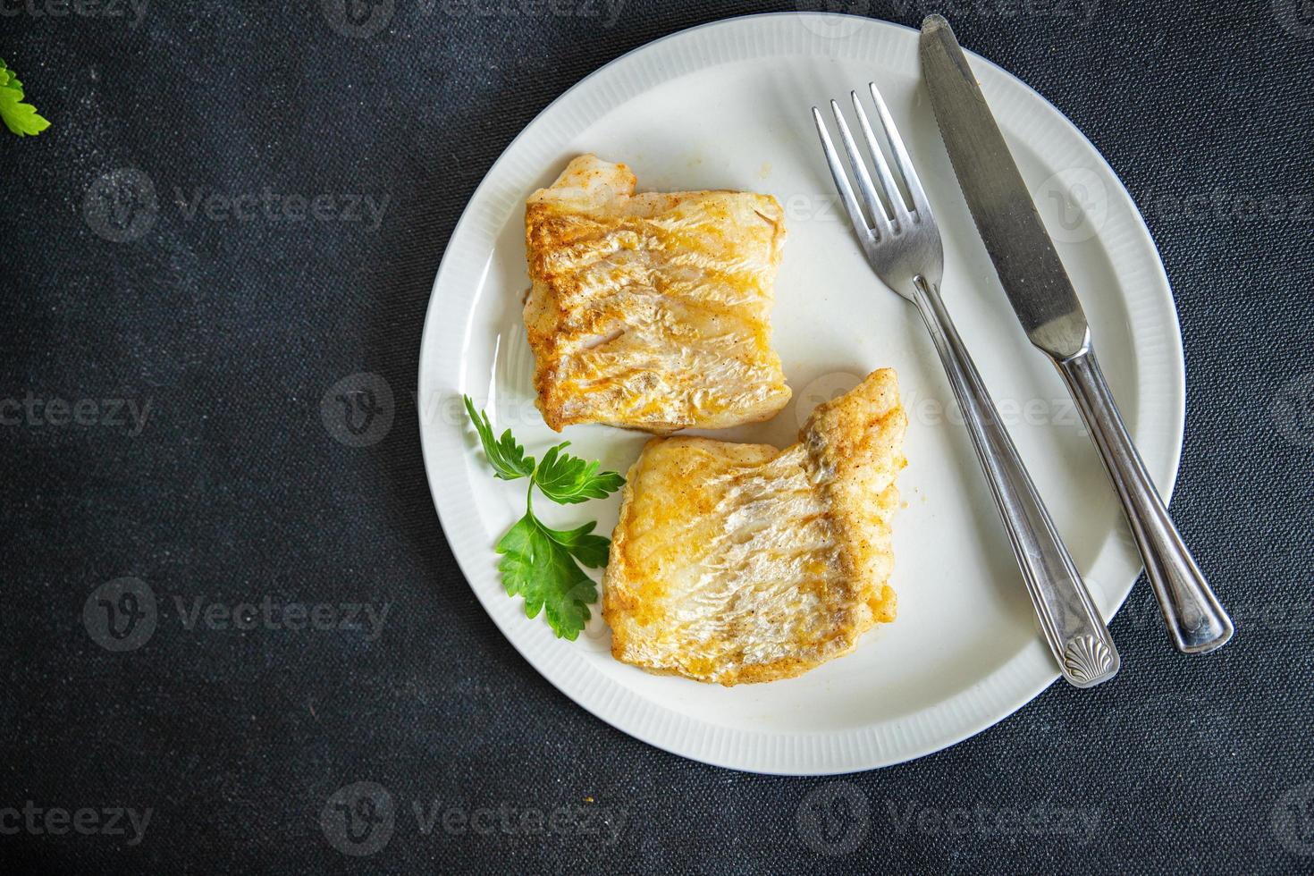 cod fish fried fresh seafood second course meal food snack on the table copy space food background photo