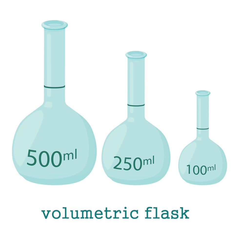 volumetric flask icon, cartoon style vector