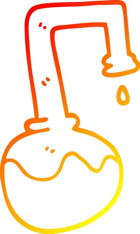 dibujo de línea de gradiente cálido dibujos animados burbujeantes productos químicos vector