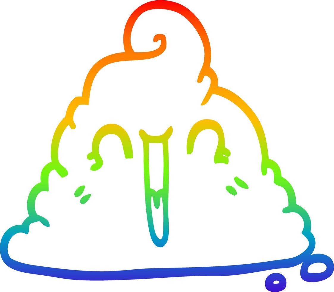 rainbow gradient line drawing cartoon poop vector