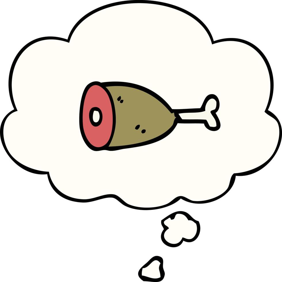 cartoon meat and thought bubble vector