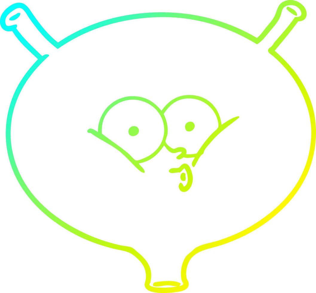 cold gradient line drawing cartoon bladder vector