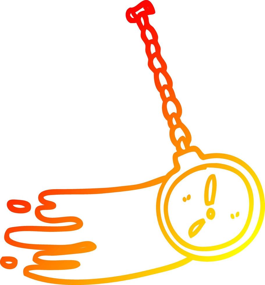 warm gradient line drawing cartoon hypnotist watch vector
