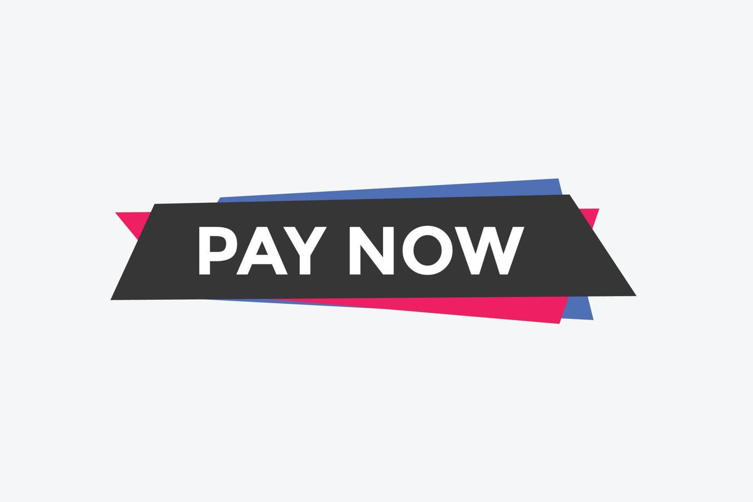 Pay Now button. Pay Now text web banner template. Sign icon banner vector