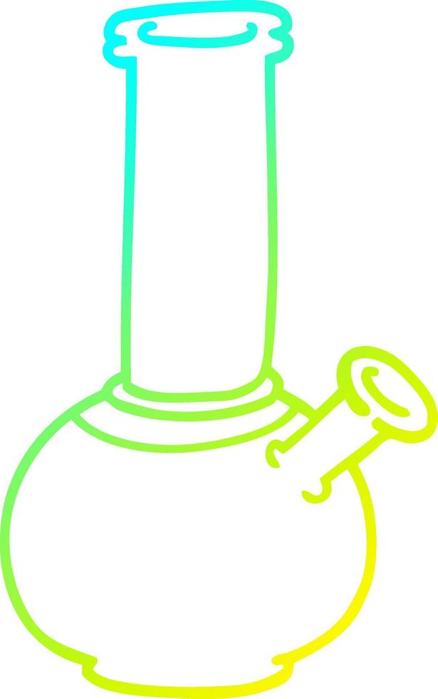 cold gradient line drawing cartoon bong vector