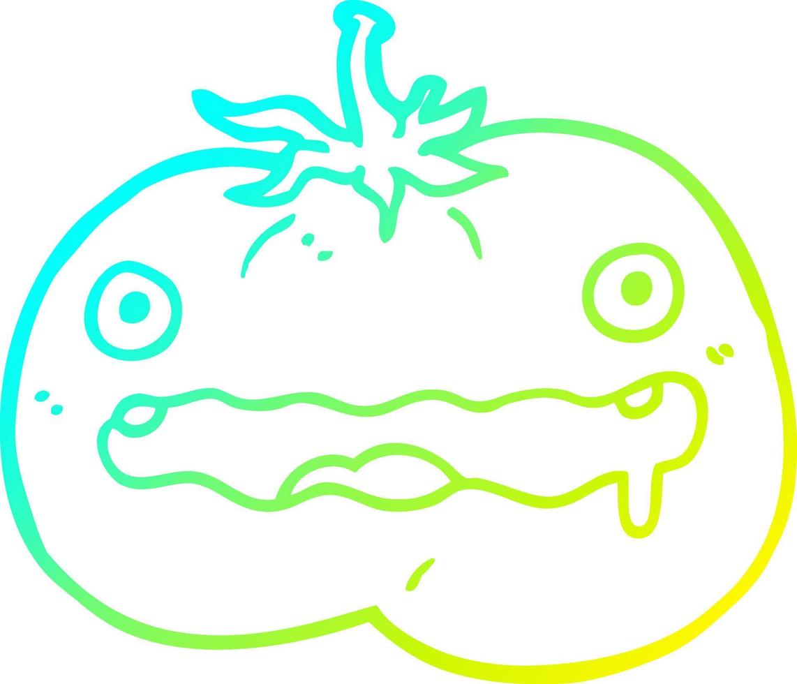 cold gradient line drawing cartoon tomato vector