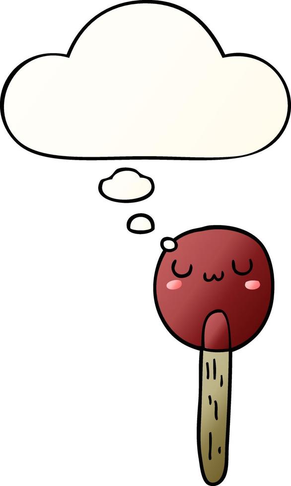 cartoon lollipop and thought bubble in smooth gradient style vector