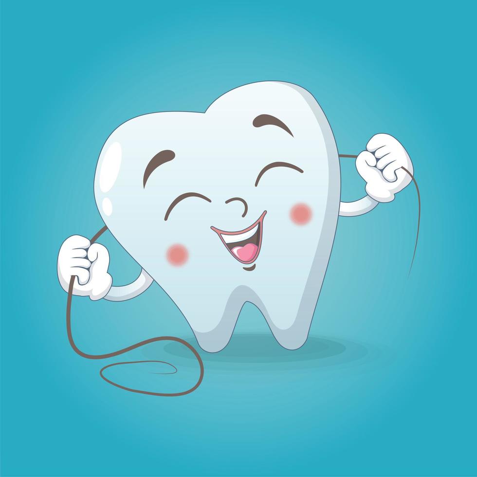 Cute tooth concept background, cartoon style vector