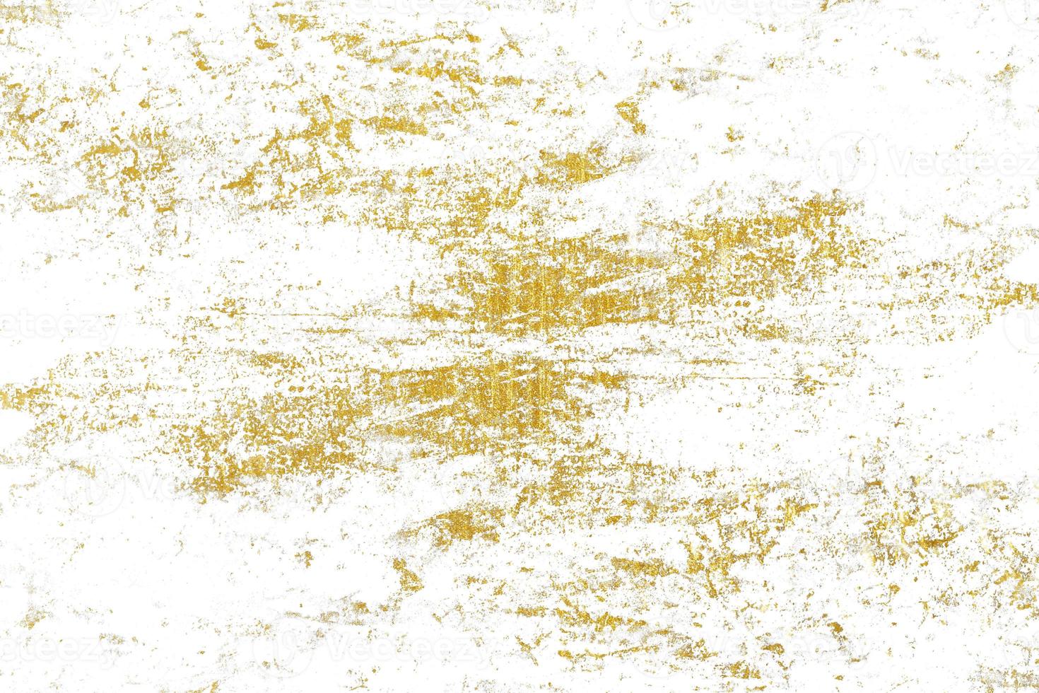 Gold splashes Texture. Brush stroke design element. Grunge golden background pattern of cracks, scuffs, chips, stains, ink spots, lines photo