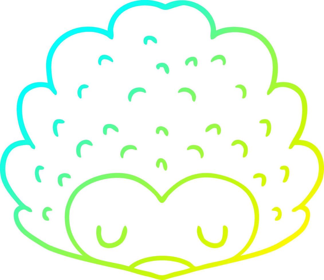 cold gradient line drawing cartoon hedgehog vector