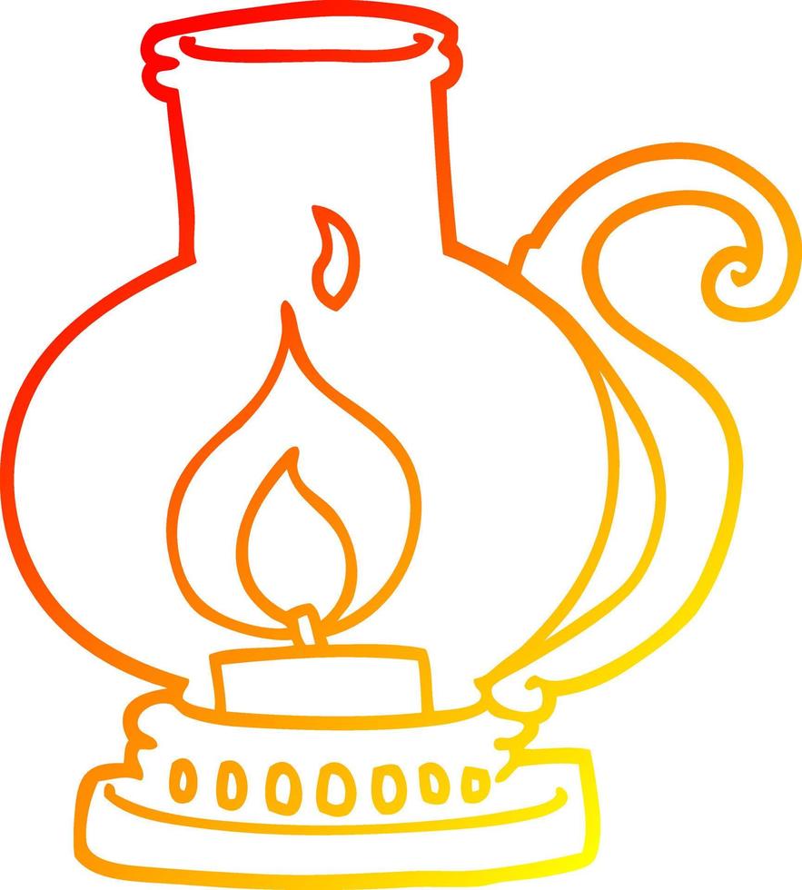 warm gradient line drawing cartoon lantern vector