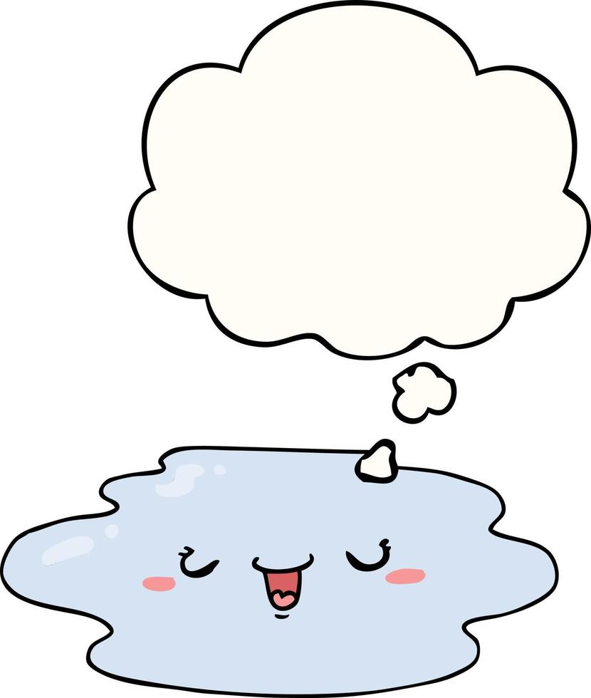 cartoon puddle with face and thought bubble vector