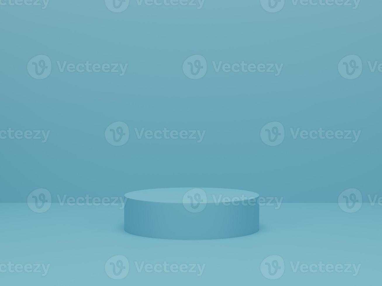 Cylinder podium on light blue background. Abstract minimal scene with geometric forms. Mock up scene to show cosmetic products presentation. 3d rendering, 3d illustration photo