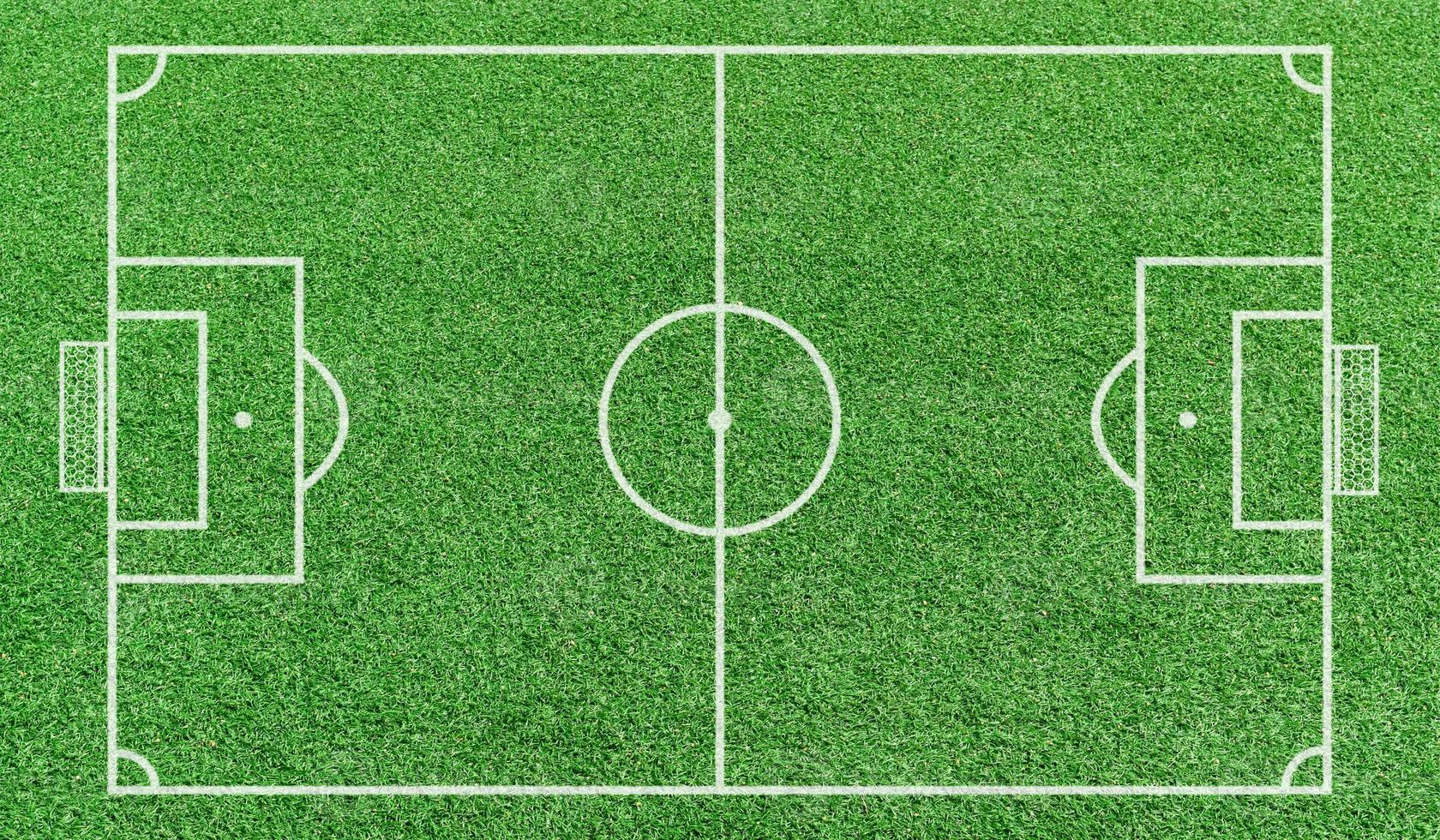 Football stadium. Top view stripe grass soccer field. Green lawn with lines pattern for sport background. photo