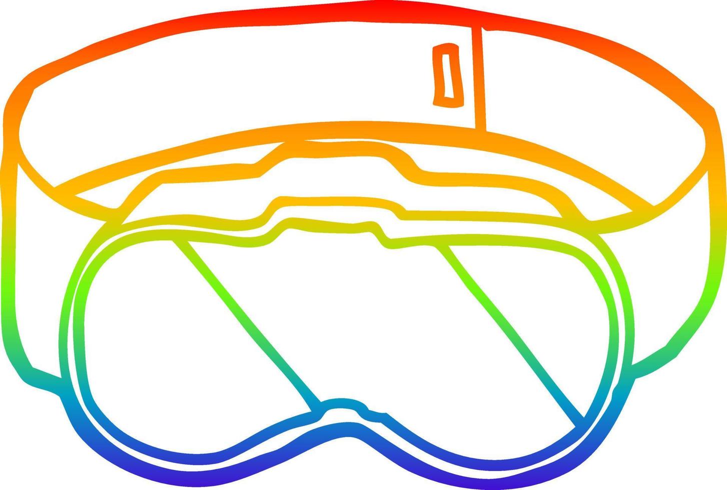 rainbow gradient line drawing cartoon goggles vector