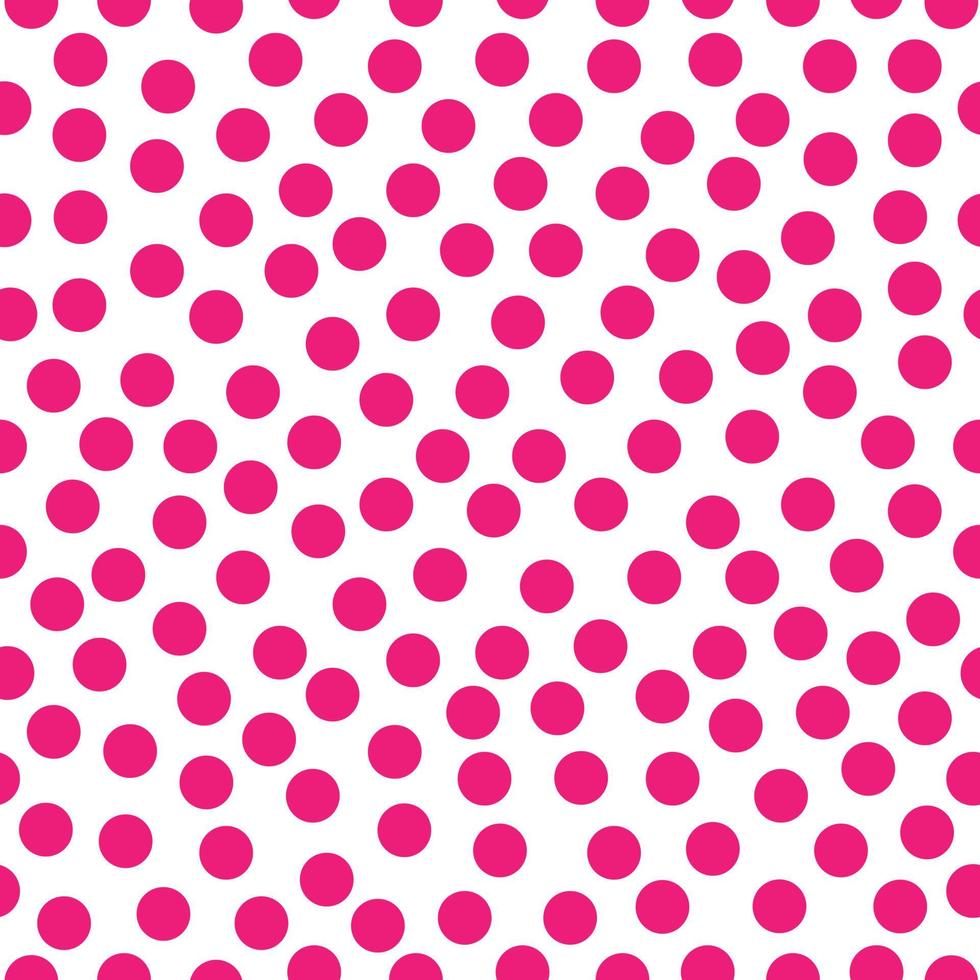 Pink polka dots on white background. Seamless vector pattern. illustration