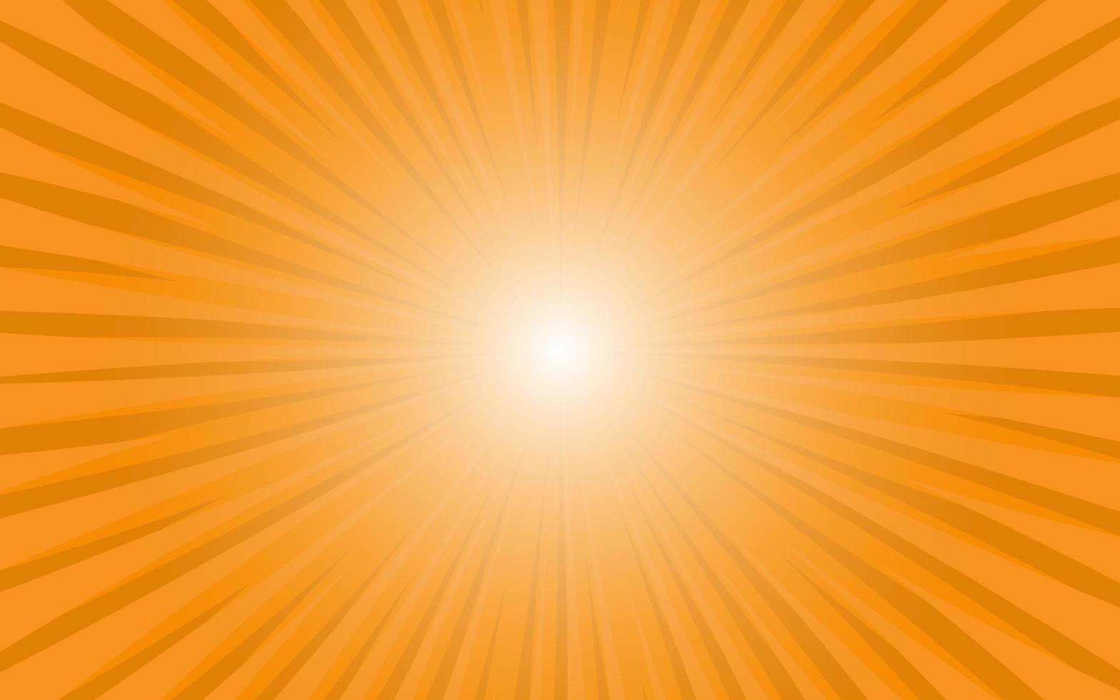 Sun rays retro vintage style on orange background, Sunburst comic pattern background. Rays. Summer banner vector illustration