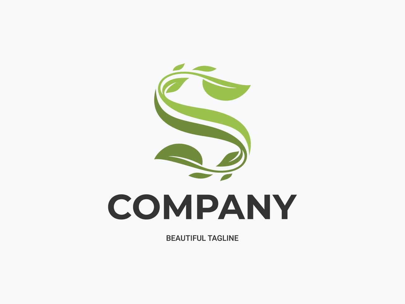 LUXURY LETTER S LOGO DESIGN IDEA WITH LEAF. NAME INITIAL FOR BRAND OR COMPANY vector