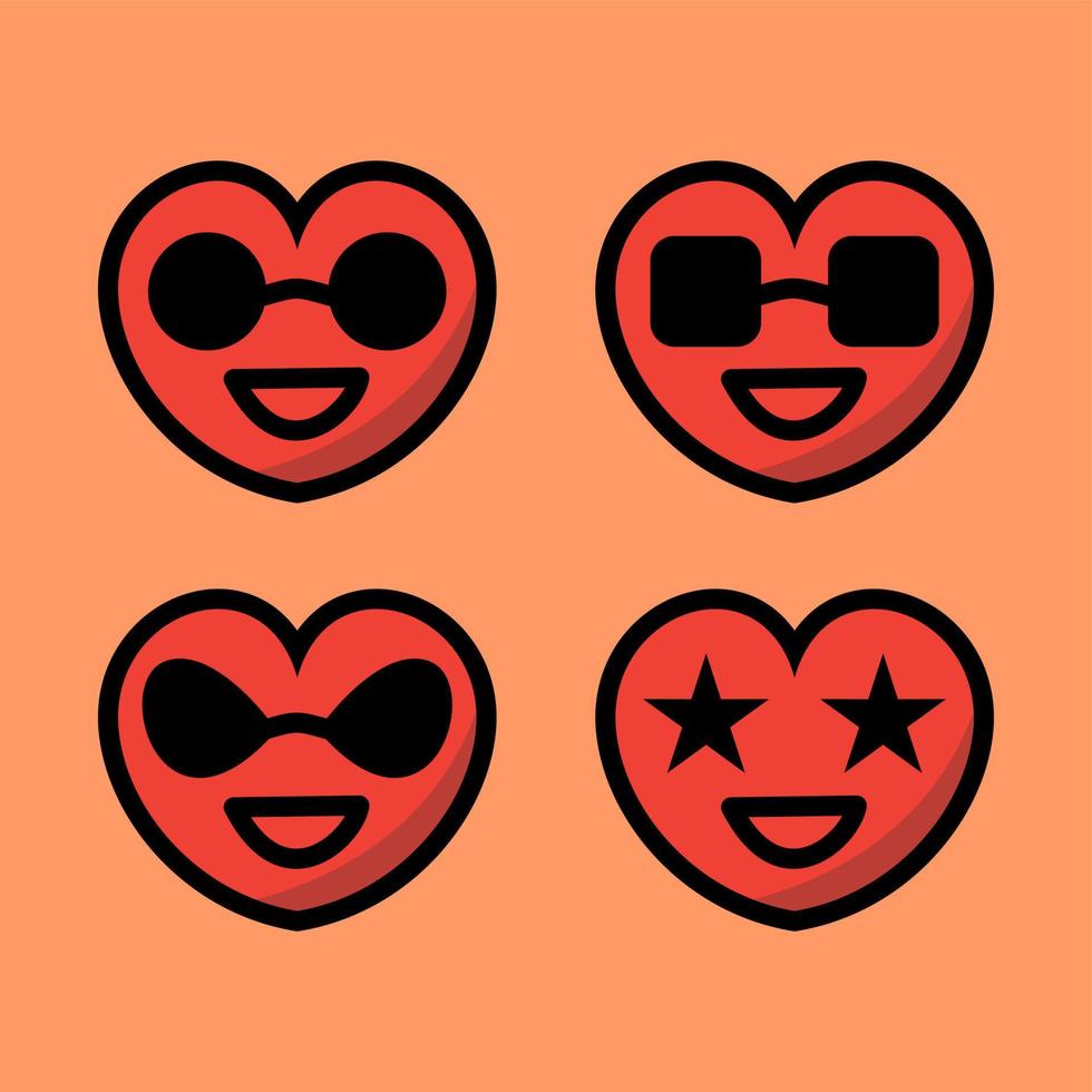 Vector Premium cute heart expression illustration character