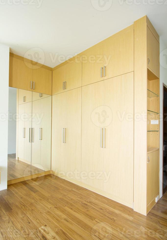 Modern style of wooden wardrobe with handles photo
