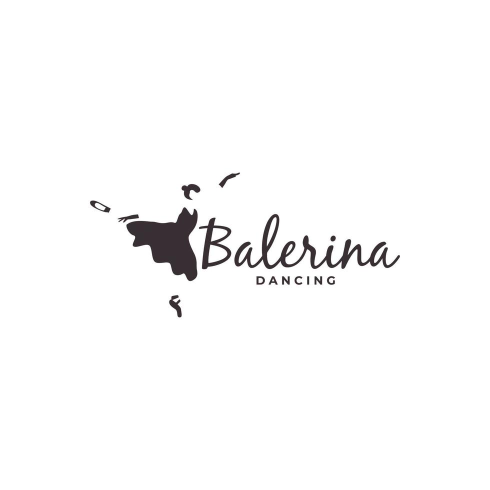 ballet dancing logo vector icon symbol illustration design