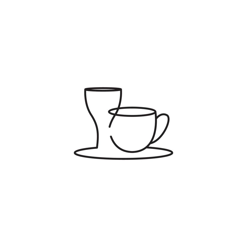 vaso y taza con estilo de línea abstracta diseño de logotipo vector icono ilustración gráfico creativo