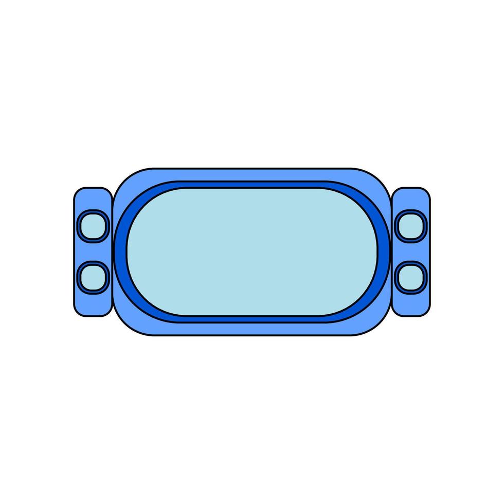 Safety goggles flat icon illustration. In blue color, used for anticipate a accident when work in welding, grinding, metalworking, manufacturing. Vector. vector