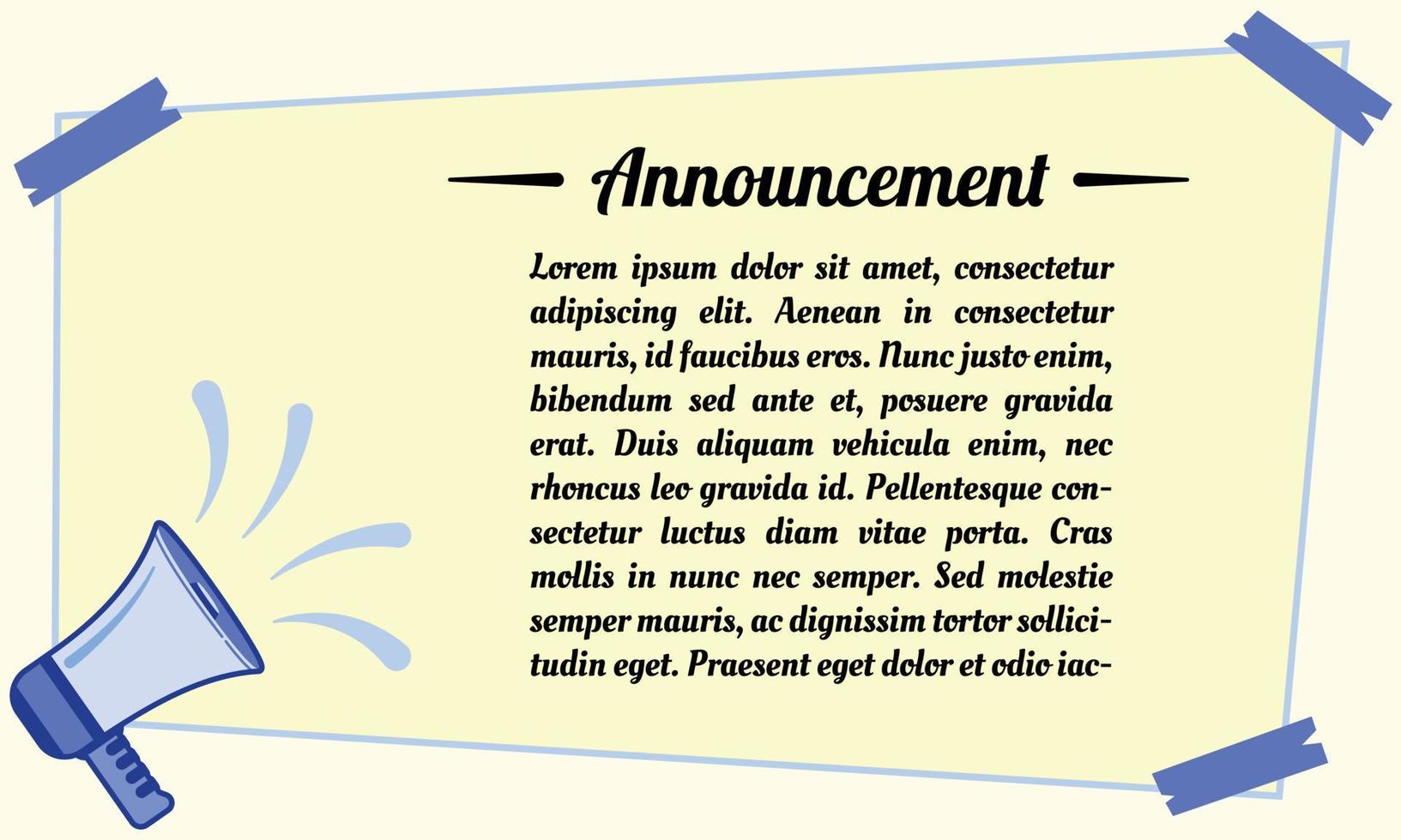 Megaphone background for announcement template copy space vector